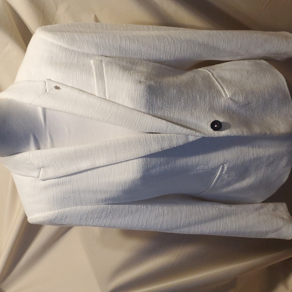 Tommy Hilfiger Ivory Textured Blazer SZ 8 - Picture 2 of 13